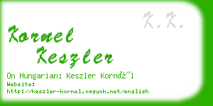 kornel keszler business card